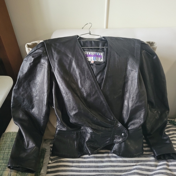 Pierrot Le Loup Paris Vintage Leather Jacket Designer Y2K Front Wrap Rouge sz M - Picture 3 of 16